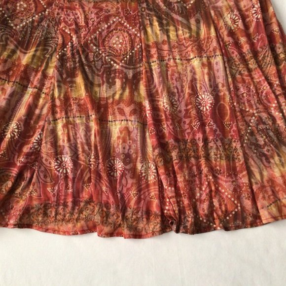 Requirements - orange/rust brown skirt and top set with matching earrings - Picture 4 of 15